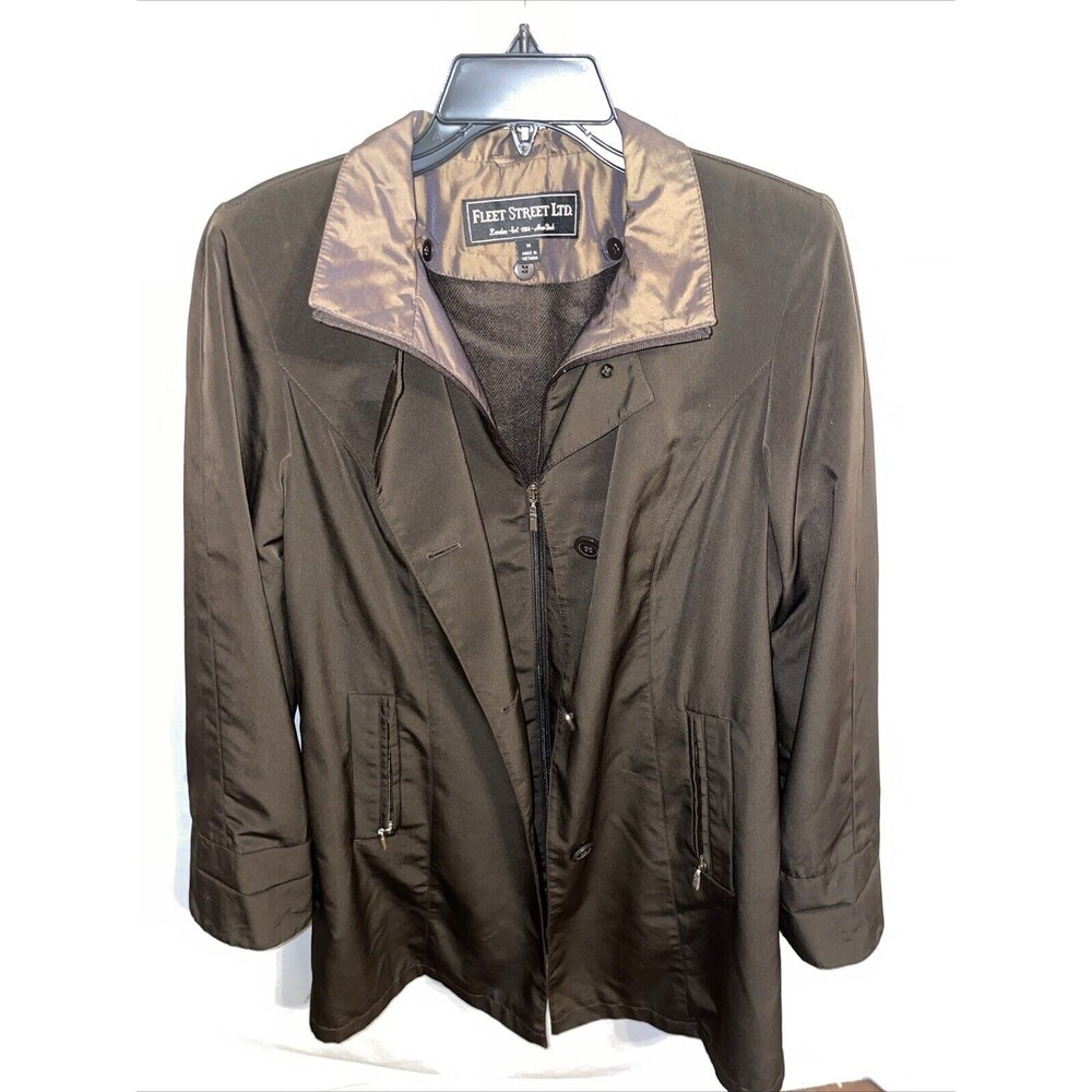 Fleet Street Ltd. Women’s Full Zip Trench Coat Size Medium Brown Going out Party